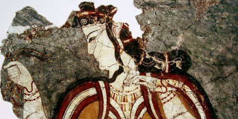 Minoan woman, fresco from Akrotiri, Santorini